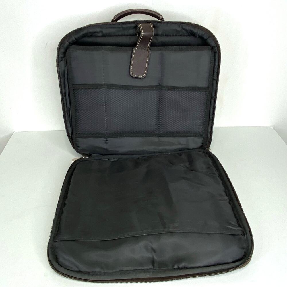 Maroon Leather Laptop Bag Vintage Latico Briefcase Travel File Organize Business - Picture 10 of 12